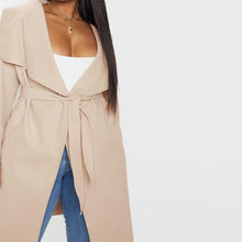 Load image into Gallery viewer, Stylish Simplicity Oversized Suit Collar Lace Waist Sports Leisure Solid Coat