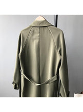 Load image into Gallery viewer, 2019 Long Women Belt Trenches Knee Length Fashion Asymmetric High Street Coats Slim Waisted Casual Trenches Midi Red