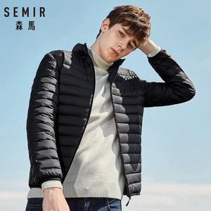 SEMIR 2019 Down Jacket Men Winter Portability Warm White Duck Down Hooded Man