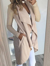 Load image into Gallery viewer, 2019 Irregular Turn-down Collar Trench Women Slim Coat Frauen Modegilet Long Cardigans Women