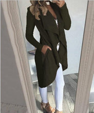 Load image into Gallery viewer, 2019 Irregular Turn-down Collar Trench Women Slim Coat Frauen Modegilet Long Cardigans Women