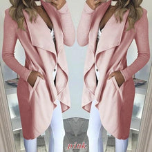Load image into Gallery viewer, 2019 Irregular Turn-down Collar Trench Women Slim Coat Frauen Modegilet Long Cardigans Women