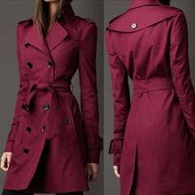 Load image into Gallery viewer, Women Spring Autumn Trench Coat Casual Long Sleeve Slim Double Breasted Female Clothes Long Trench Windbreaker