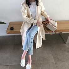 Load image into Gallery viewer, 2019 Fall Trench Coat Doble Breasted Long Coat Korean Style Windbreaker Lapel Coat