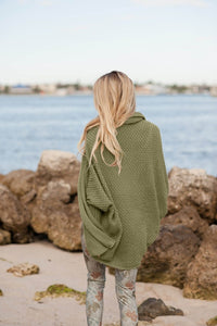 Winter Cardigans For Women Oversize Batwing Sleeve Khaki Jackets