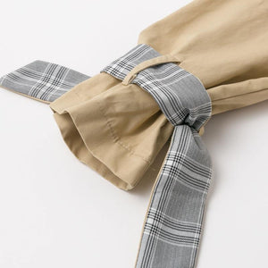 Elegant Trench Khaki Coat Autumn Winter Women Casual Plaid Long Overcoats Vintage Office Coat