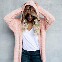 Load image into Gallery viewer, Hooded Long Section Cardigan Warm Autumn Winter Women Sweater Loose Women&#39;s Knitted Jacket