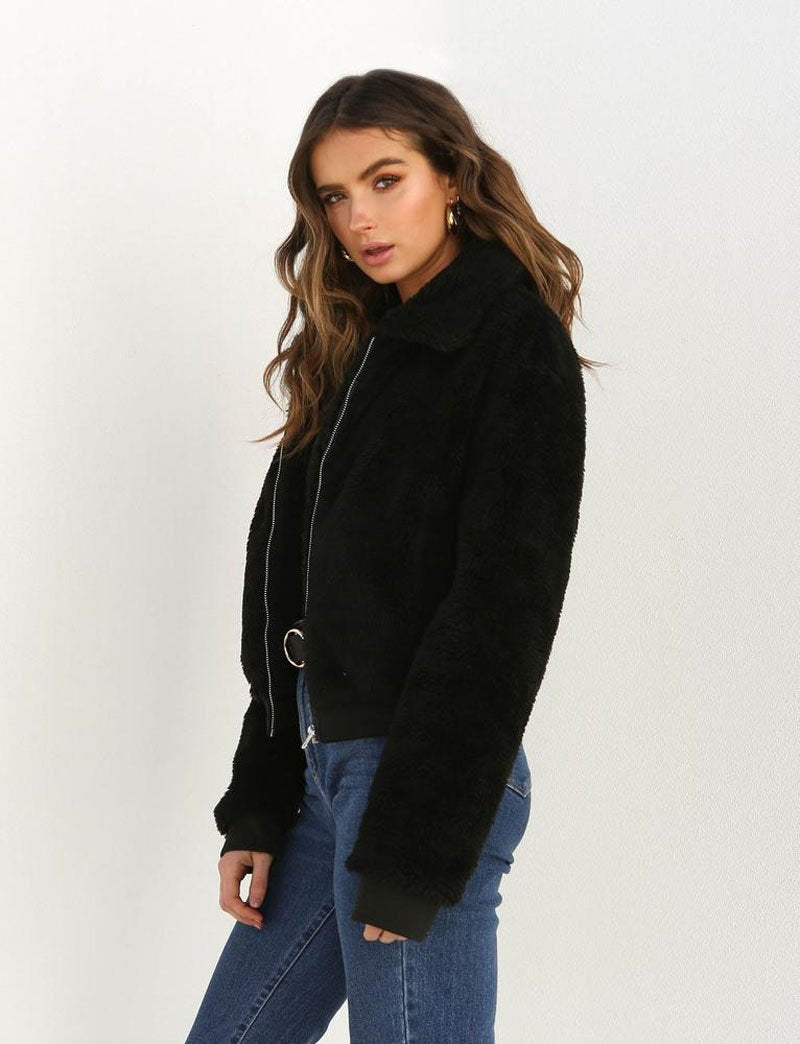 2019 Winter Arrival Women Cotton Fluffy Long Sleeve Jacket Ladies Warm Outerwear Cardigan Coat