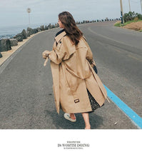 Load image into Gallery viewer, 2019 Women Trench Coat Long Double-Breasted Belt Khaki Office Lady Clothing Autumn Spring Outerwear Quality