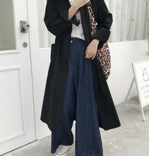 Load image into Gallery viewer, Women Autumn Long Sleeve Long Trench Coat Female Pocket Cardigan Straight Shirt Windbreaker Overcoat