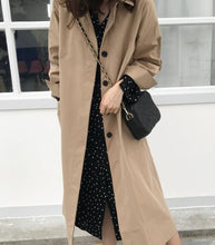Load image into Gallery viewer, Women Autumn Long Sleeve Long Trench Coat Female Pocket Cardigan Straight Shirt Windbreaker Overcoat