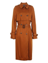 Load image into Gallery viewer, Women&#39;s Double-breasted Lace-up Cinched Waist Wind Coat