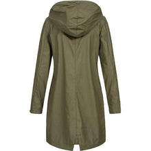 Load image into Gallery viewer, Women Long Sleeve Hooded Raincoat Windbreaker Hiking Ladies Casual Solid Color Outdoor Waterproof Trench Coats