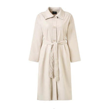 Load image into Gallery viewer, 2019 Autumn Winter New Fashion PU Leather Streetwear Bandage Long Women Trench Coat