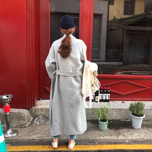 2019 Winter Oversize Long Trench Coat Women Cashmere Coat Korean Lady Windbreaker Outwear Streetwear
