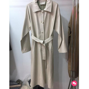 PU Leather Trench Coat Women Oversize Long Coat Korean Windbreaker Single Breasted Ladies Streetwear