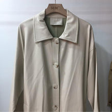 Load image into Gallery viewer, PU Leather Trench Coat Women Oversize Long Coat Korean Windbreaker Single Breasted Ladies Streetwear