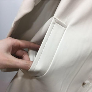 PU Leather Trench Coat Women Oversize Long Coat Korean Windbreaker Single Breasted Ladies Streetwear