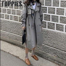 Load image into Gallery viewer, 2019 Autumn Oversized Long Trench Coat Women Double Breasted Loose Coat Korean Windbreaker Casual Outwear