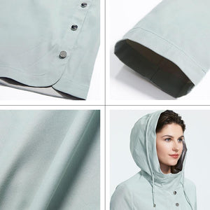 2019 Mid-length Style Trench Coat Women With Hood Spring Autumn Light-colored Wind