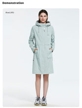 Load image into Gallery viewer, 2019 Mid-length Style Trench Coat Women With Hood Spring Autumn Light-colored Wind