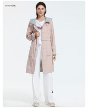 Load image into Gallery viewer, 2019 Mid-length Style Trench Coat Women With Hood Spring Autumn Light-colored Wind