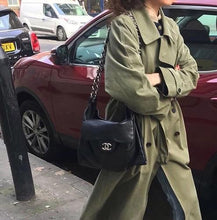 Load image into Gallery viewer, Vintage Army Green Oversized Long Trench Coat Ladies Windbreaker Triple Breasted Coat