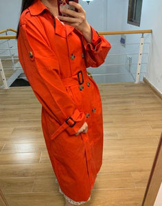 Russian Design Long Trench Coats Oversized Elegant Ladies Windbreaker Raincoats