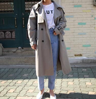 Russian Design Long Trench Coats Oversized Elegant Ladies Windbreaker Raincoats