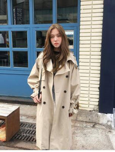 Russian Design Long Trench Coats Oversized Elegant Ladies Windbreaker Raincoats