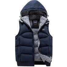 Load image into Gallery viewer, 2019 Men Thickening Cotton Vest Hat Hooded Warm Vest Winter Waistcoat