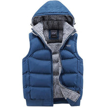 Load image into Gallery viewer, 2019 Men Thickening Cotton Vest Hat Hooded Warm Vest Winter Waistcoat
