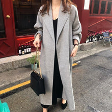 Load image into Gallery viewer, Winter Fashion Coats Women Wool Coat Lazy Oaf Long Chunky Coat Warm Western Style Loose Coat Lace-up