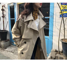 Load image into Gallery viewer, 2019 Korean Trench Coat Women Loose Oversize Long Coat Fall Female Windbreaker Double Breasted