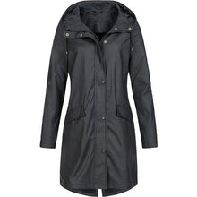 Load image into Gallery viewer, Women Long Sleeve Hooded Raincoat Windbreaker Hiking Ladies Casual Solid Color Outdoor Waterproof Trench Coats