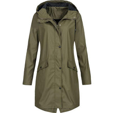 Load image into Gallery viewer, Women Long Sleeve Hooded Raincoat Windbreaker Hiking Ladies Casual Solid Color Outdoor Waterproof Trench Coats