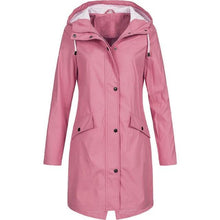 Load image into Gallery viewer, Women Long Sleeve Hooded Raincoat Windbreaker Hiking Ladies Casual Solid Color Outdoor Waterproof Trench Coats