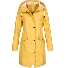 Load image into Gallery viewer, Women Long Sleeve Hooded Raincoat Windbreaker Hiking Ladies Casual Solid Color Outdoor Waterproof Trench Coats