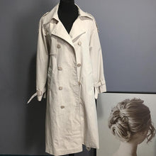 Load image into Gallery viewer, 2019 Woman Autumn White Double-breasted Trench Coat British Chic Chalaza Long Loose Coat