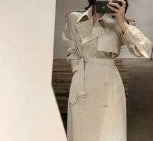 Load image into Gallery viewer, 2019 Woman Autumn White Double-breasted Trench Coat British Chic Chalaza Long Loose Coat