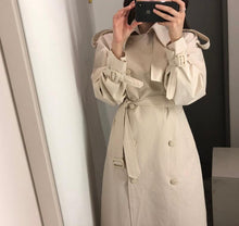Load image into Gallery viewer, 2019 Woman Autumn White Double-breasted Trench Coat British Chic Chalaza Long Loose Coat