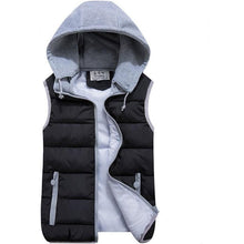 Load image into Gallery viewer, Women&#39;s Cotton Wool Collar Hooded Down Vest Removable Hat Winter Warm Jacket