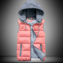 Load image into Gallery viewer, Women&#39;s Cotton Wool Collar Hooded Down Vest Removable Hat Winter Warm Jacket