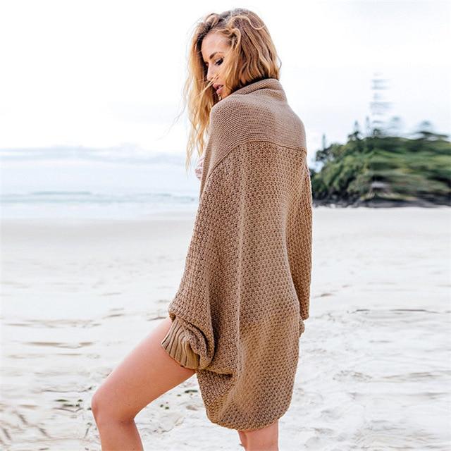 Winter Cardigans For Women Oversize Batwing Sleeve Khaki Jackets