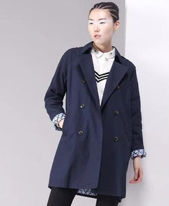 British Style Women Long Trench Coat Double-Breasted Cotton Outerwear Coats Ladies Casual