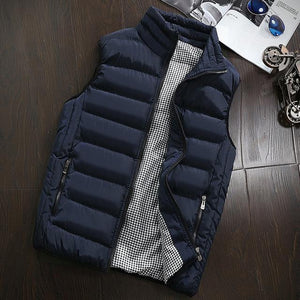Casual Vest Men Autumn Winter Jackets Thick Vests Sleeveless Coats Warm Cotton-Padded Waistcoat