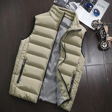 Load image into Gallery viewer, Casual Vest Men Autumn Winter Jackets Thick Vests Sleeveless Coats Warm Cotton-Padded Waistcoat