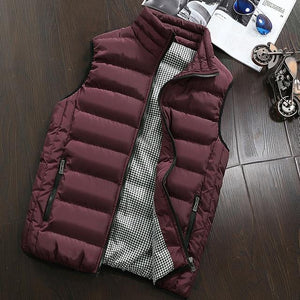 Casual Vest Men Autumn Winter Jackets Thick Vests Sleeveless Coats Warm Cotton-Padded Waistcoat