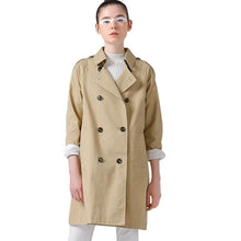 Load image into Gallery viewer, British Style Women Long Trench Coat Double-Breasted Cotton Outerwear Coats Ladies Casual