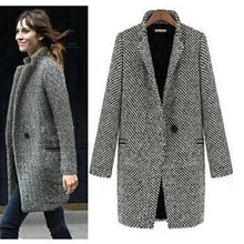 Load image into Gallery viewer, 2018 Spring Winter Women Coat Gray Wool Coat Long Brand Woolen Coat Overcoat Lady Outwear